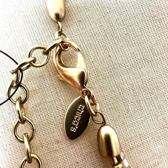 Chico’s double strand gold tone long beaded necklace NWT - Picture 7 of 10
